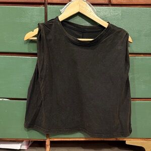 SHEIN Black/ Dark Brown Crop Top Muscle Tank